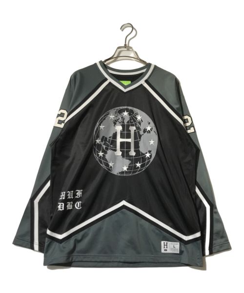 HUF（ハフ）HUF (ハフ) Center Ice Hockey Jersey V-Neck ブラック サイズ:Lの古着・服飾アイテム