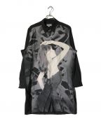 Yohji Yamamoto pour hommeヨウジヤマモト プールオム）の古着「LADY DESIGN LONG BLOUSE」｜ブラック