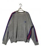 Needlesニードルズ）の古着「EXCLUSIVE NEEDLES VELOUR TRACK CREW NECK SHIRT」｜ライトグレー