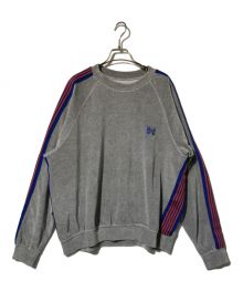 Needles（ニードルズ）の古着「EXCLUSIVE NEEDLES VELOUR TRACK CREW NECK SHIRT」｜ライトグレー