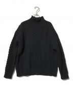 AURALEEオーラリー）の古着「FRENCH MERINO ARAN KNIT TURTLE NECK BIG」｜ブラック