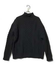 AURALEE（オーラリー）の古着「FRENCH MERINO ARAN KNIT TURTLE NECK BIG」｜ブラック