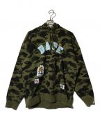 A BATHING APEアベイシングエイプ）の古着「APE MULTI LABEL 1ST CAMO OVERSIZED HOODIE」｜オリーブ