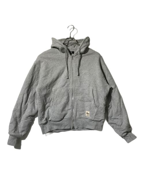 stussy（ステューシー）stussy (ステューシー) DOUBLE FACE LABEL ZIP HOODIE グレー サイズ:Ｓの古着・服飾アイテム