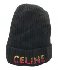 CELINE (セリーヌ) エンブロイダリーニットキャップ ブラック