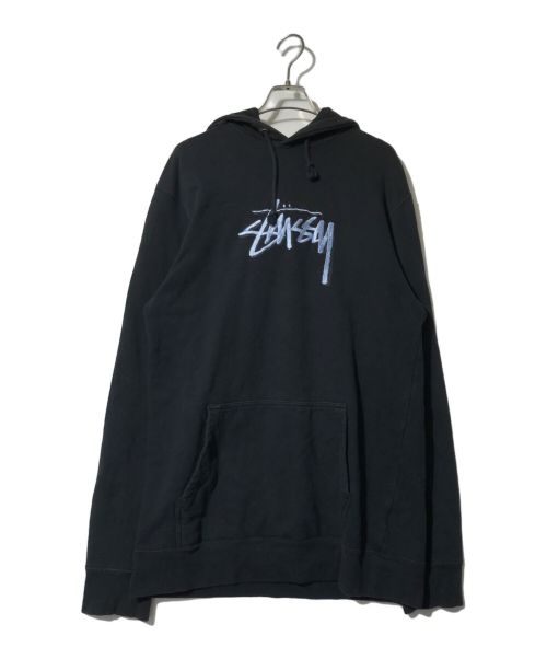 stussy（ステューシー）stussy (ステューシー) フーデッドスウェットシャツ ブラック サイズ:XLの古着・服飾アイテム