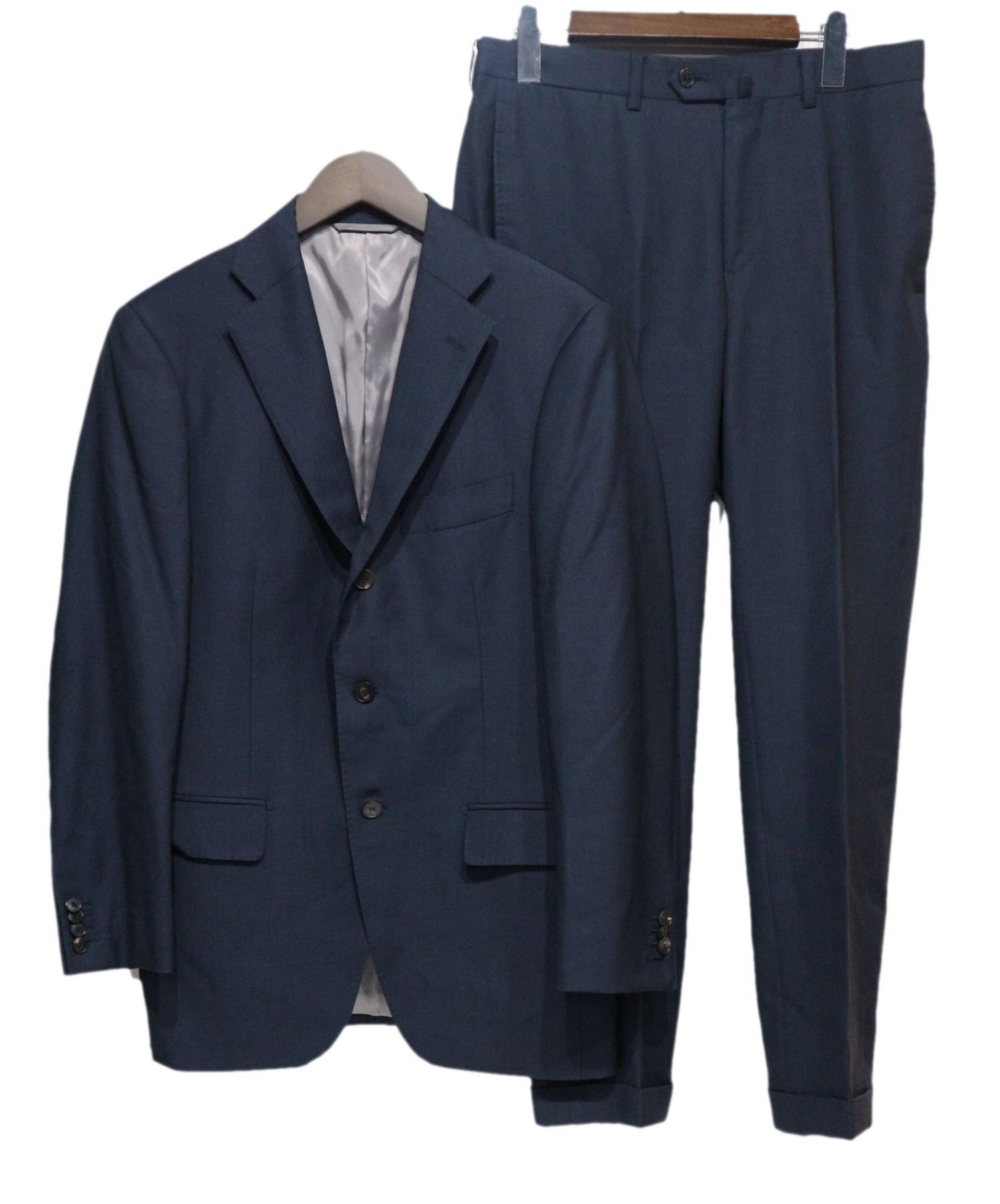 シルク混 THE SUIT COMPANY グレーシングル2B スリーピース M