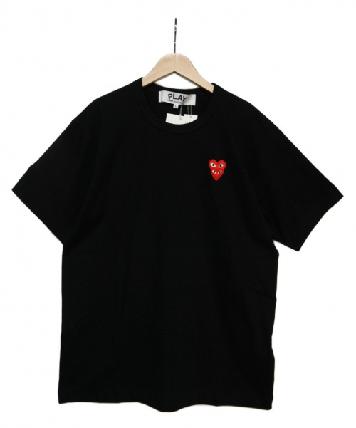 中古 古着通販 Play Comme Des Garcons プレイコムデギャルソン ダブルハートワッペンtシャツ ブラック サイズ L 未使用品 ブランド 古着通販 トレファク公式 Trefac Fashion