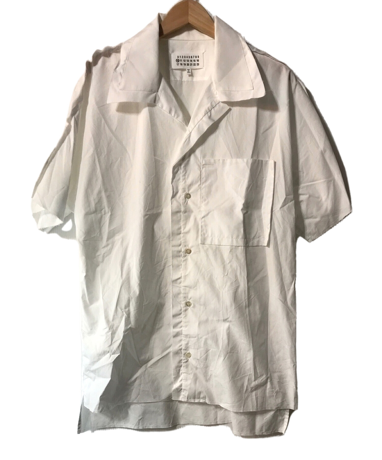 Maison Margiela (メゾンマルジェラ) アウトラインオープンカラーシャツ ホワイト サイズ:40