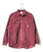 X-GIRLエックスガール）の古着「FACE EMBROIDERY CORDUROY SHIRT」｜レッド