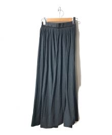 ATON（エイトン）の古着「DEL CELLO COTTON PINTUCK SKIRT」｜ブラック