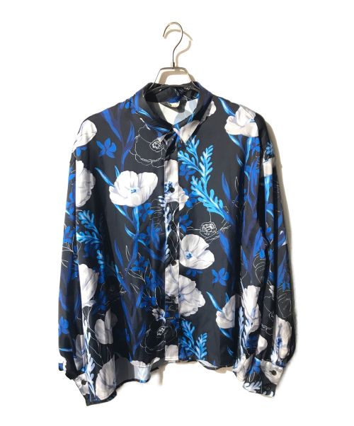 jieda（ジエダ）jieda (ジエダ) FLOWER PATTERN L/S SHIRT ブルー×ブラック サイズ:Mの古着・服飾アイテム