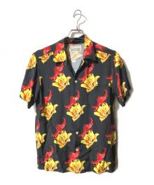 WACKO MARIA（ワコマリア）の古着「HAWAIIAN SHIRT S/S/ハイビスカスハワイアンシャツ」｜ブラック×レッド