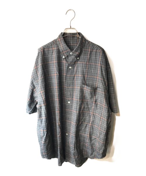 Koti Beauty & Youth（コティ ビューティアンドユース）Koti Beauty & Youth (コティ ビューティアンドユース) MERINO WOOL BD SHORT SLEEVE SHIRT/チェックシャツ グレー サイズ:Ｍの古着・服飾アイテム