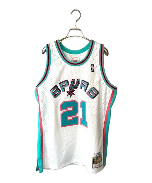 MITCHELL & NESS（ミッチェルアンドネス）MITCHELL & NESS (ミッチェルアンドネス) SPURS ゲームシャツ ホワイト×グリーン サイズ:Ｌの古着・服飾アイテム