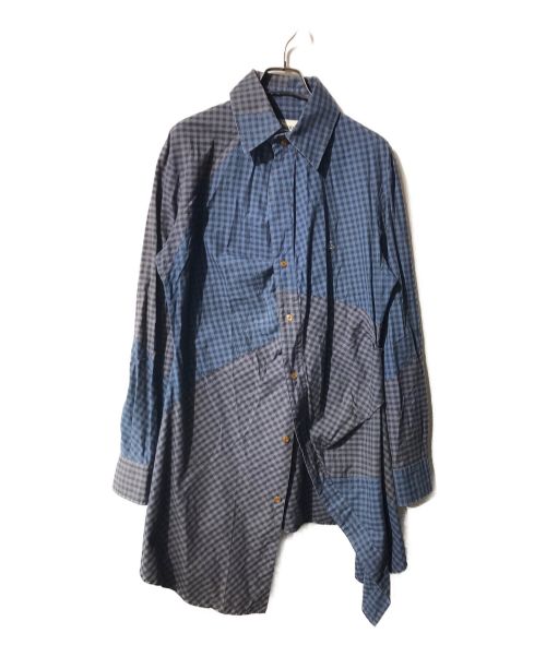 Vivienne Westwood man（ヴィヴィアン ウェストウッド マン）Vivienne Westwood man (ヴィヴィアン ウェストウッド マン) チェックシャツ ネイビー×グレー サイズ:46の古着・服飾アイテム