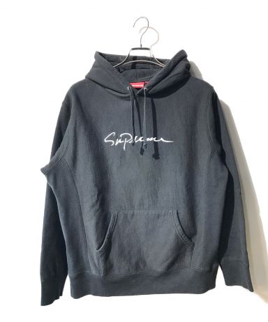 【中古・古着通販】Supreme (シュプリーム) classic script hooded sweatshirt/プルオーバーパーカー ブラック  サイズ:M｜ブランド・古着通販 トレファク公式【TREFAC FASHION】スマホサイト