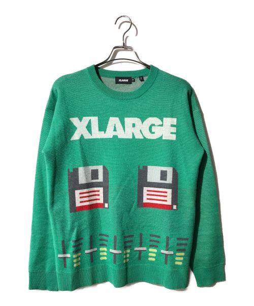 X-LARGE（エクストララージ）X-LARGE (エクストララージ) ANALOG JAQUARD SWEAT グリーン サイズ:Ｍの古着・服飾アイテム