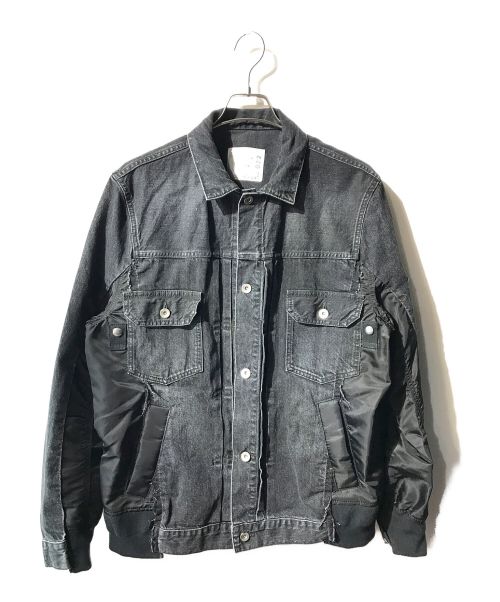 sacai（サカイ）sacai (サカイ) Denim x MA-1 Jacket/ジャケット ブラック サイズ:3の古着・服飾アイテム