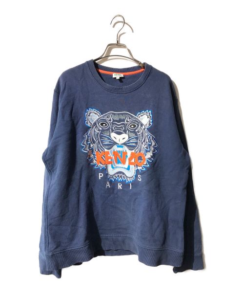 KENZO（ケンゾー）KENZO (ケンゾー) TIGER CLASSIC SWEATSHIRT/エンブロイダリータイガースウェット ネイビー サイズ:XLの古着・服飾アイテム