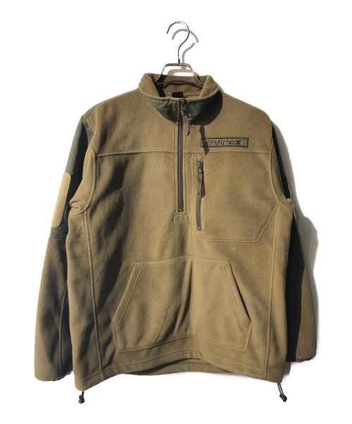 AVIREX（アヴィレックス）AVIREX (アヴィレックス) HALF ZIP TACTICAL FLEECE JACKET ブラウン サイズ:Mの古着・服飾アイテム