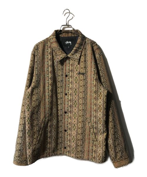 stussy（ステューシー）stussy (ステューシー) Tapestry Classic Coach Jacket ブラウン サイズ:ＸＬの古着・服飾アイテム