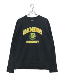 vault room（ボルトルーム）の古着「VGC COLLEGE LOGO CREWNECK ロゴ刺繍クルーネックスウェット」｜ブラック