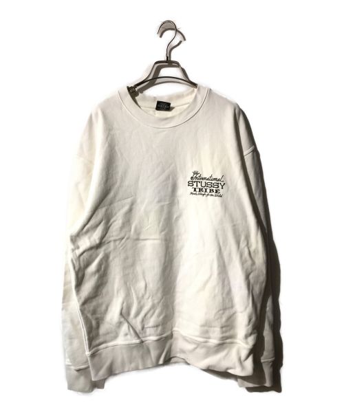 stussy（ステューシー）stussy (ステューシー) クルーネックスウェット ホワイト サイズ:Ｌの古着・服飾アイテム