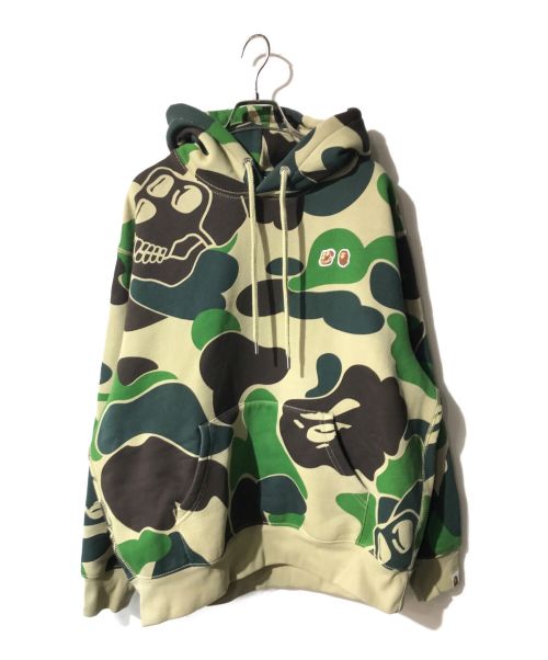 A BATHING APE（アベイシングエイプ）A BATHING APE (アベイシングエイプ) BAYC CAMO PULLOVER HOODIE グリーン×ベージュ サイズ:Ｍの古着・服飾アイテム