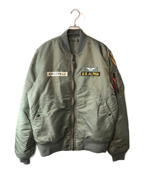 ALPHA（アルファ）ALPHA (アルファ) MA-1 AIRCREW PATCH グリーン サイズ:XLの古着・服飾アイテム