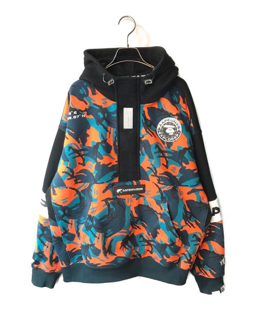 Aape BY A BATHING APE（エーエイプ バイ アベイシングエイプ）AAPE BY A BATHING APE (エーエイプ バイ アベイシングエイプ) AAPE CAMO HOODIE グリーン×オレンジ サイズ:XLの古着・服飾アイテム