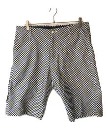 uniform experiment（ユニフォームエクスペリメント）の古着「GUNCLUB CHECK CUT OFF SHORTS」｜ブラック×ホワイト