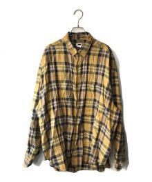 H BEAUTY&YOUTH（エイチ ビューティー&ユース）の古着「LINEN CHECK SHIRT/シャツ」｜ブラウン