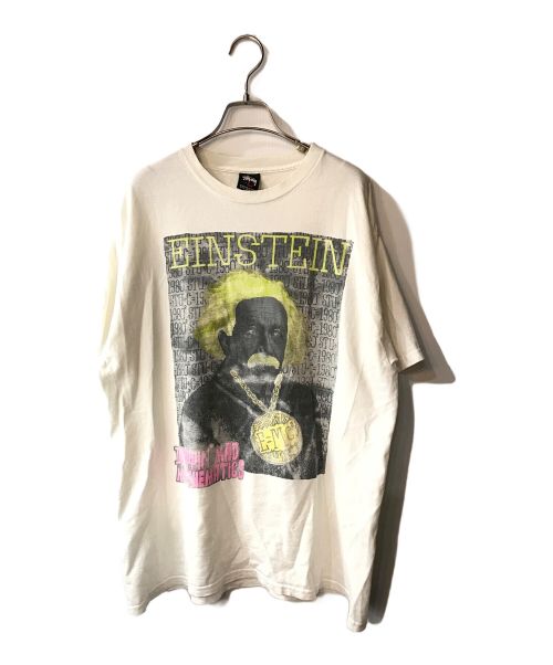 stussy（ステューシー）stussy (ステューシー) EINSTEIN GREAT MINDS T-SHIRT ホワイト サイズ:Ｌの古着・服飾アイテム