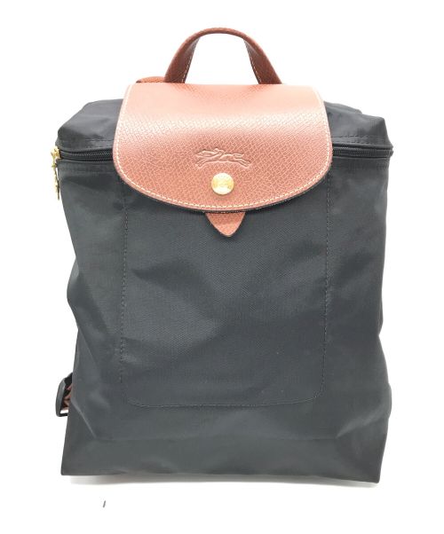 LONGCHAMP（ロンシャン）LONGCHAMP (ロンシャン) オリジナル M バックパック リサイクルキャンバス ブラックの古着・服飾アイテム