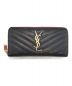 Yves Saint Laurent（イヴサンローラン）の古着「モノグラムYSLマテラッセラウンドGDウォレット」｜ブラック