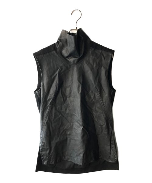 HELMUT LANG（ヘルムートラング）HELMUT LANG (ヘルムートラング) MOCK NK SHELL / レザーベスト ブラック サイズ:Sの古着・服飾アイテム