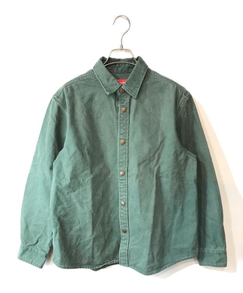 SUPREME（シュプリーム）SUPREME (シュプリーム) Logo Taping Work Shirt グリーン サイズ:Ｓの古着・服飾アイテム