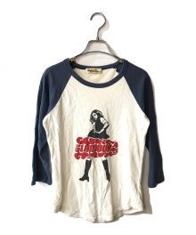 Hysteric Glamour（ヒステリックグラマー）の古着「ラグランカットソー」｜ホワイト×ネイビー