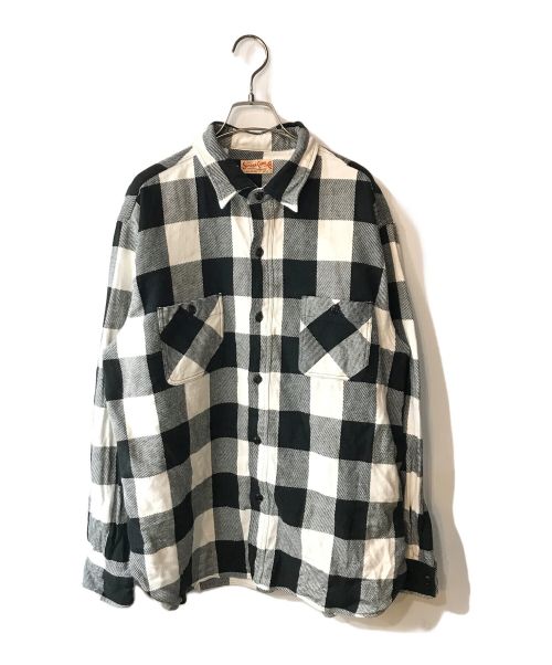 SUGAR CANE（シュガーケーン）SUGAR CANE (シュガーケーン) TWILL CHECK WORK SHIRT ホワイト×ブラック サイズ:XLの古着・服飾アイテム