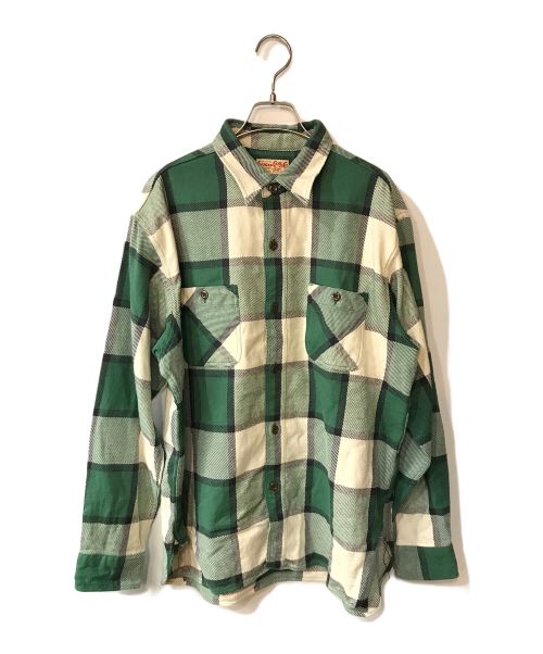 SUGAR CANE（シュガーケーン）SUGAR CANE (シュガーケーン) TWILL CHECK WORK SHIRT グリーン サイズ:Ｌの古着・服飾アイテム