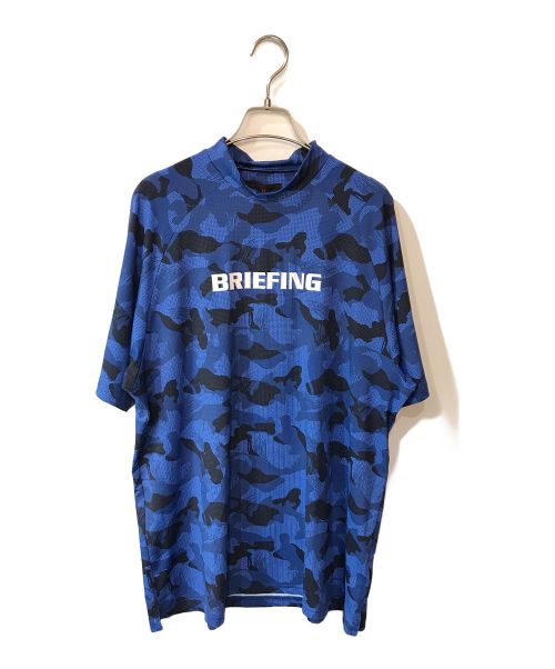 BRIEFING（ブリーフィング）BRIEFING (ブリーフィング) MS CAMOUFLAGE MOCK NECK RELAXED FIT ブルー サイズ:Ｌの古着・服飾アイテム