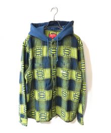 SUPREME（シュプリーム）の古着「Shadow Plaid Hooded Shirt」｜イエロー×ブルー