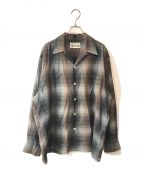 WACKO MARIAワコマリア）の古着「OMBRE CHECK OPEN COLLAR SHIRT L/S」｜グレー×ブラウン