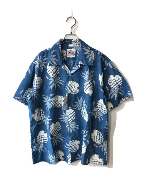 Duke Kahanamoku（デュークカハナモク）DUKE KAHANAMOKU (デュークカハナモク) アロハシャツ / INDIGO COTTON HAWAIIAN SHIRT “DUKE'S PINEAPPLE” ブルー サイズ:XLの古着・服飾アイテム