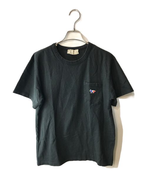 maison kitsune（メゾンキツネ）MAISON KITSUNE (メゾンキツネ) ワンポイント胸ポケットTシャツ ブラック サイズ:XSの古着・服飾アイテム