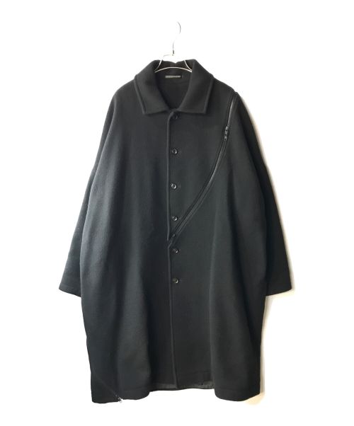 B Yohji Yamamoto（ビーヨウジヤマモト）B Yohji Yamamoto (ビーヨウジヤマモト) デザインジッパーメルトンコート ブラック サイズ:2の古着・服飾アイテム