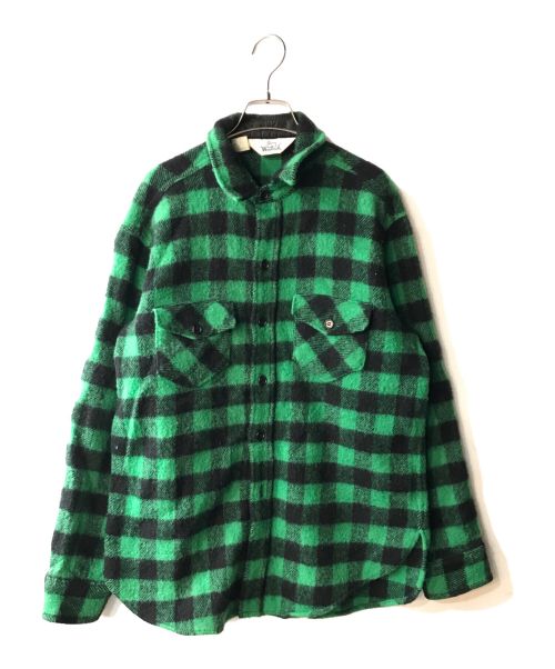 WOOLRICH（ウールリッチ）WOOLRICH (ウールリッチ) ブロックチェックシャツ ブラック×グリーン サイズ:Lの古着・服飾アイテム