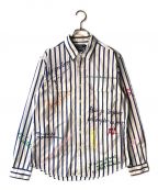 POLO RALPH LAURENポロ・ラルフローレン）の古着「CLASSIC FIT STRIPED POPLIN PRINTED SHIRT / ストライプシャツ」｜ブルー×ホワイト