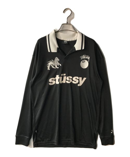 stussy（ステューシー）stussy (ステューシー) WORLD TOUR FOOTBALL L/S TEE ブラック サイズ:Sの古着・服飾アイテム